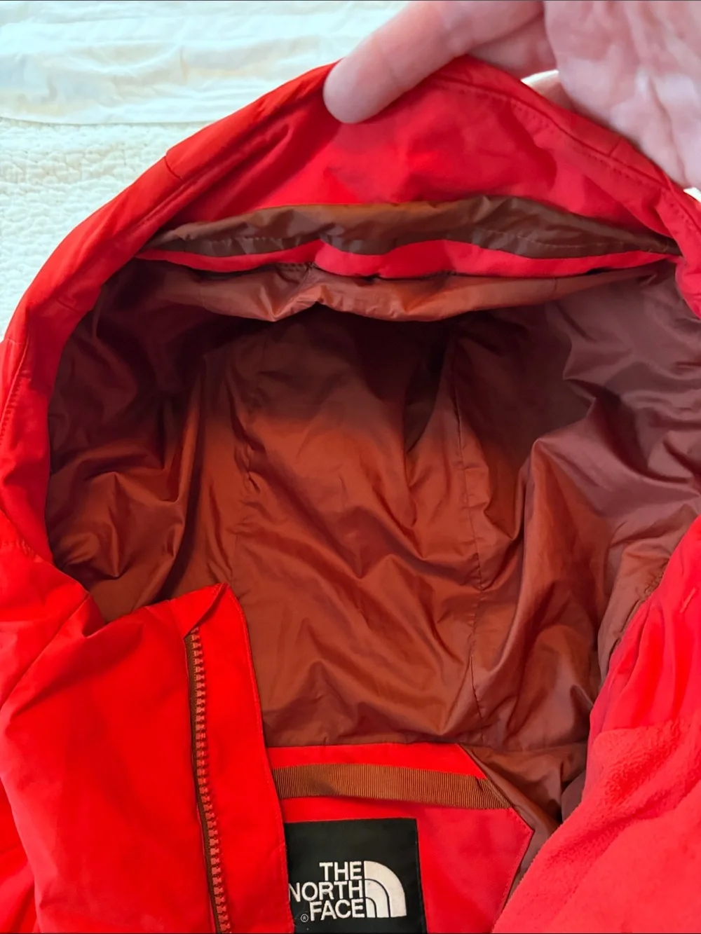 The North Face Men's Bright Red Hooded Down filled Puffer Jacket